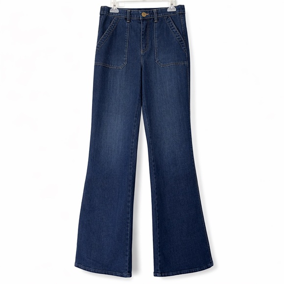 DEMOCRACY Jeans Ab Technology High Waist Flare Leg Dark Wash size 8 - Picture 3 of 14